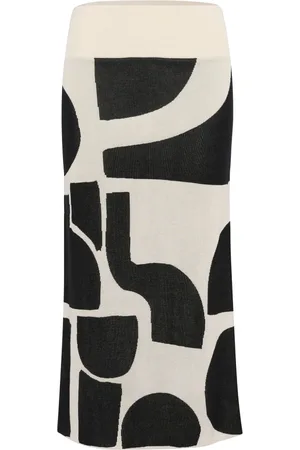 INWEAR Nederdel, Dame, Flerfarvet, S, Uld, Monochrome Soft Blocks Strikket Nederdel