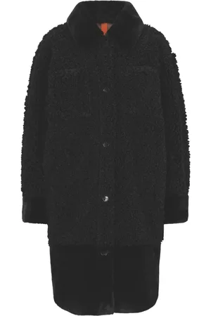 HUGO BOSS Jakke, Dame, Sort, M, Polyester, Relaxed Fit Plysfrakke