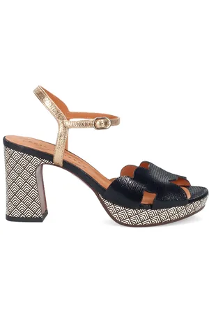 Chie Mihara Sko, Dame, Sort, 37 1/2 EU, Læder, Geometrisk Sort Læder Sandaler