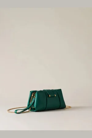 Borbonese Taske, Dame, Grøn, ONE SIZE, Uld, Elegant Pochette med Raffineret Stil