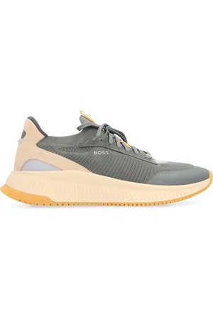 HUGO BOSS Sko, Herre, Grå, 39 EU, Polyester, Low-top Sneakers med ruskindindsatser