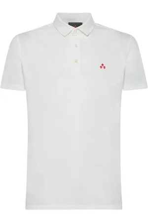 Peuterey Top, Herre, Hvid, M, Bomuld, Broderet Logo Polo Shirt