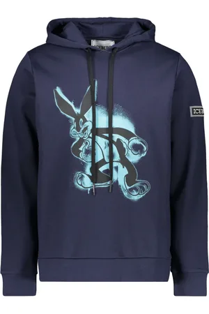 Iceberg Sweathshirts & Hoodies, Herre, Blå, S, Bomuld, Maxi Print Hoodie