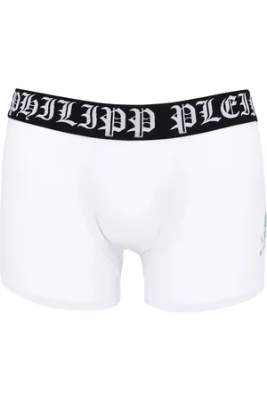 Philipp Plein Undertøj, Herre, Hvid, M, Bomuld, Hvide SkullBonnes Boxershorts