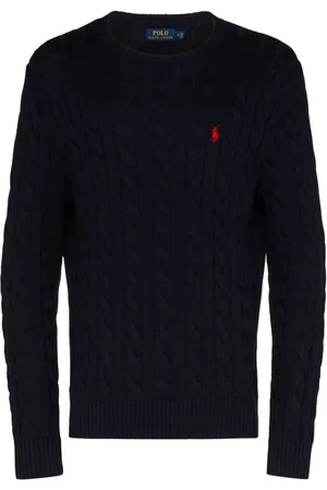 Ralph Lauren Strik, Herre, Blå, XL, Bomuld, Sweater