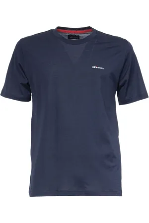 Kiton Top, Herre, Blå, S, Bomuld, Klassisk bomulds T-shirt