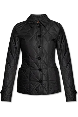Burberry Jakke, Dame, Sort, XS, Polyester, Fernleigh Quilted Jakke