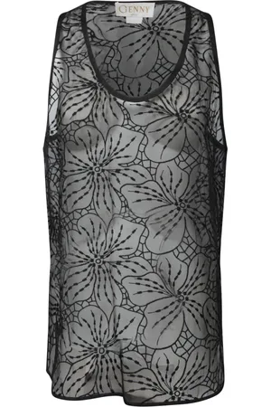 GENNY Top, Dame, Sort, M, Sort Silke Elegant Topwear