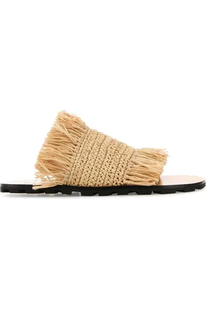Jil Sander Sko, Dame, , 37 EU, Læder, Raffia Thong Slippers