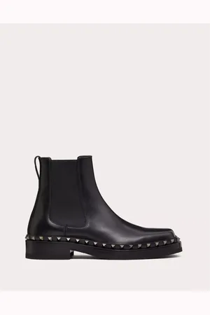 VALENTINO GARAVANI Sko, Herre, Sort, 40 EU, Læder, M-Way Rockstud Chelsea Støvler
