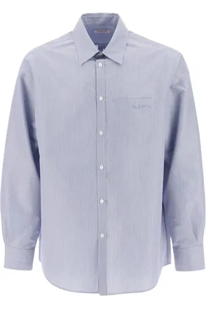 VALENTINO GARAVANI Skjorte, Herre, Blå, XL, Bomuld, Klassisk Hvid Button-Up Skjorte
