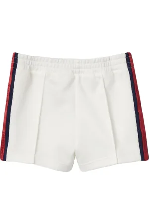Gucci Shorts, unisex, Hvid, 80 CM, Bomuld, Hvid Jersey Shorts med Webdetalje