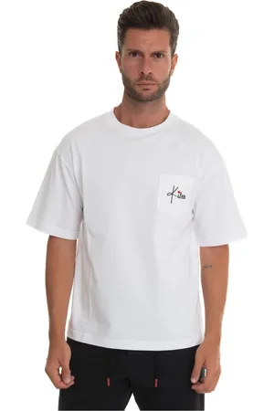 Kiton Top, Herre, Hvid, 3XL, Bomuld, Logo Pocket Oversize T-Shirt