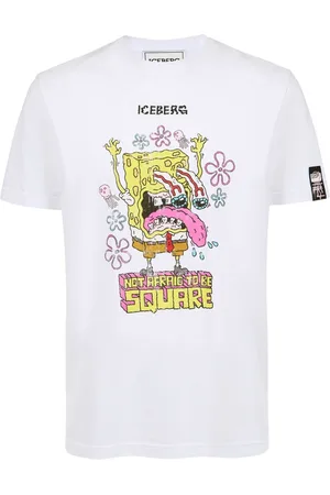 Iceberg Top, Herre, Hvid, L, Regular Fit T-shirt med SvampeBob Print