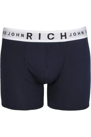John Richmond Undertøj, Herre, Blå, S, Bomuld, 2-pak boxershorts med elastisk linning