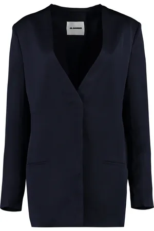 Jil Sander Jakke, Dame, Blå, M, Skræddersyet jakke med forlommer