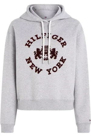 Tommy Hilfiger Sweathshirts & Hoodies, Dame, Grå, L, Bomuld, Vintage American Hættetrøje