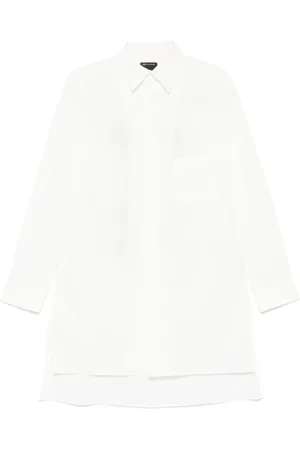 Y-3 Kjole, Dame, Hvid, S, Bomuld, Skjortekjole med knapper og brystlomme