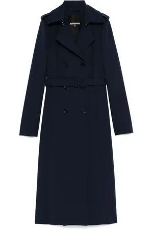 Patrizia Pepe Frakke, Dame, Blå, M, Tyl, Navy Trenchcoat