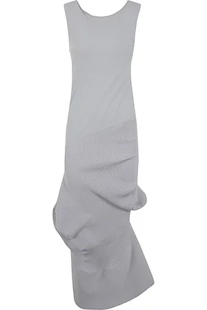 Issey Miyake Kjole, Dame, Grå, M, Nylon, Emerge Lang Kjole