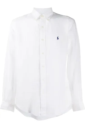 Ralph Lauren Skjorte, Herre, Hvid, M, Linen Skjorte