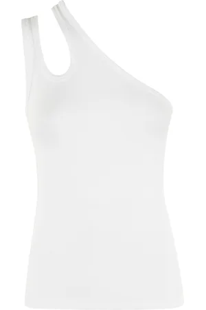 REMAIN Birger Christensen Top, Dame, Hvid, S, Uld, One Shoulder Top