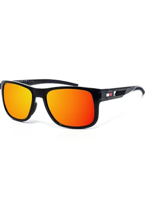 Tommy Hilfiger Tilbehør, Herre, Flerfarvet, 55 MM, Klassiske firkantede solbriller med acetatstel