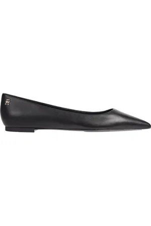 Tommy Hilfiger Sko, Dame, Sort, 36 EU, Læder, Sort Ballerina Sko med Spids