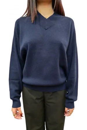Paul Smith Strik, Dame, Blå, S, Uld, V-hals Cashmere Uld Sweater