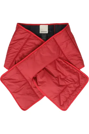Emporio Armani Tilbehør, Dame, Rød, ONE SIZE, Uld, Stilfuldt Vinter Tørklæde