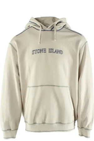 Stone Island Sweathshirts & Hoodies, Herre, , S, Bomuld, Ivory Cotton Hoodie