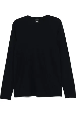 HUGO BOSS Top, Herre, Blå, XL, Uld, Blended Wool T-shirt