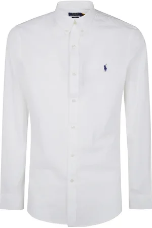 Ralph Lauren Skjorte, Herre, Hvid, M, Bomuld, Langærmet sportsskjorte