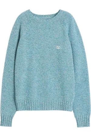 VALENTINO GARAVANI Strik, Herre, Blå, XL, Uld, Crew Neck Sweater