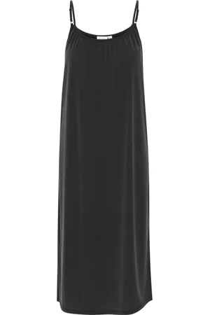Saint Tropez Kjole, Dame, Sort, S, Uld, Sort Stropløs Kjole Abbiesz Stil