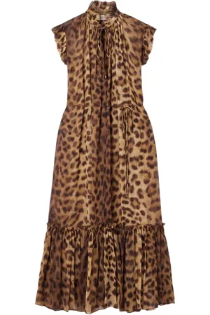 ZIMMERMANN Kjole, Dame, Brun, S, Polyester, Flutter Kjole med Polyester Blomster
