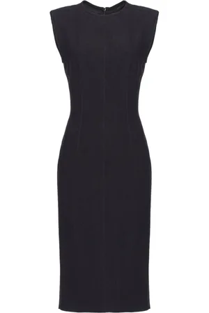 Pinko Kjole, Dame, Sort, S, Ærmeløs Viscose Cady Kjole