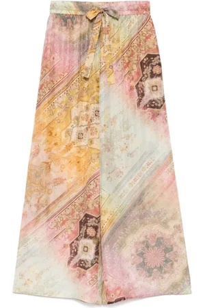 ZIMMERMANN Bukser, Dame, Flerfarvet, M, Tyl, Tallow Relaxed Pant