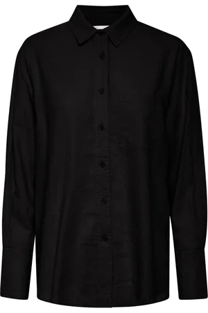 INWEAR Bluser & Skjorter, Dame, Sort, XS, Uld, Stilfuld skjortebluse