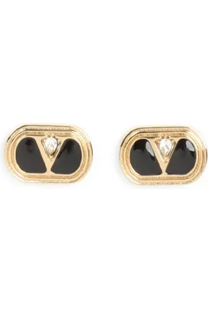 VALENTINO GARAVANI Tilbehør, Herre, Sort, ONE SIZE, Uld, Ovalette Øreringe
