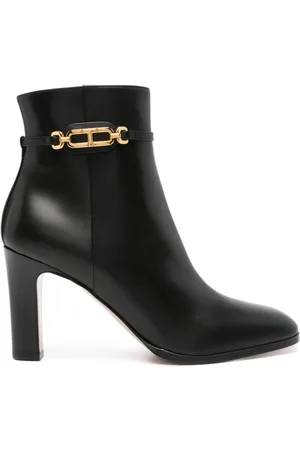 Tom Ford Sko, Dame, Sort, 39 EU, Læder, Sort læderstøvle med kædedetalje
