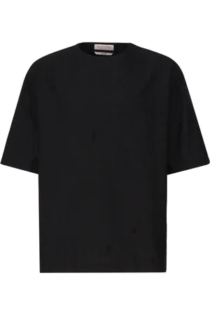 VALENTINO GARAVANI Top, Herre, Sort, M, Bomuld, Crew Neck T-shirt med Iconographe-motiv