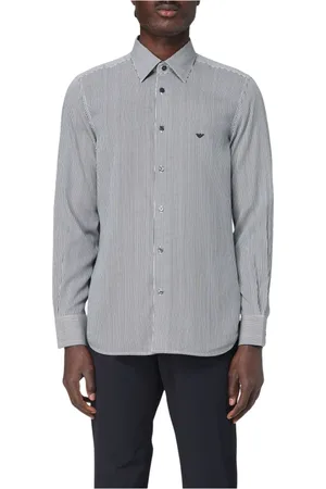 Emporio Armani Skjorte, Herre, Grå, XL, Uld, Stilfulde Skjorter Kollektion
