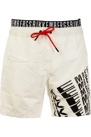 Bikkembergs Badetøj, Herre, Hvid, XL, Polyester, Mænds badeshorts med unikt design