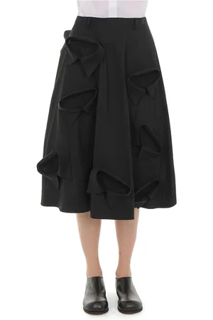 Moschino Nederdel, Dame, Sort, M, Bomuld, Sort A-formet nederdel med dekorative kraver