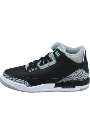 Jordan Sko, Dame, Sort, 38 EU, Læder, Green Glow Retro Sneakers