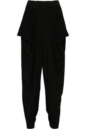 Issey Miyake Bukser, Dame, Sort, M, Uld, Drape Jersey-46 Bukser