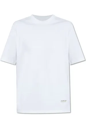 Jil Sander Top, Dame, Hvid, M, Bomuld, Bomulds T-shirt med Rund Hals