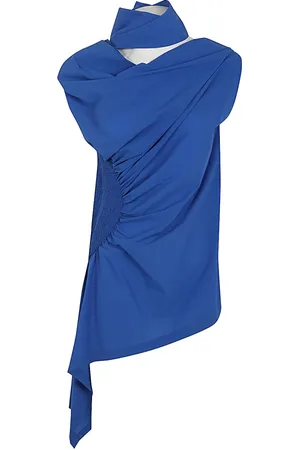 Issey Miyake Bluser & Skjorter, Dame, Blå, M, Uld, Eye Of The Bean Skjorte