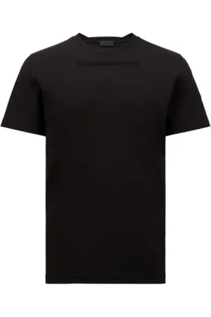 Moncler Top, Herre, Sort, L, Bomuld, Sort Logo T-Shirt Bomuld Jersey